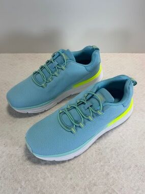STQ Womens 8.5 Walking Shoes Light Blue Aqua Mesh Lightweight Comfort Sneakers